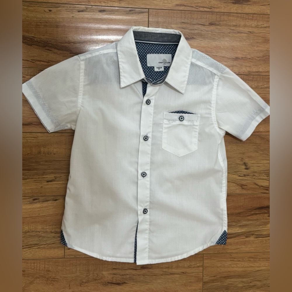 Craft + Flow Size 4T Short Sleeved Button-Down Shirt